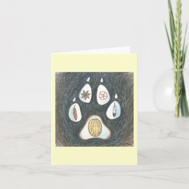 Infödd Wolftrack notecard Kort (Framsida)