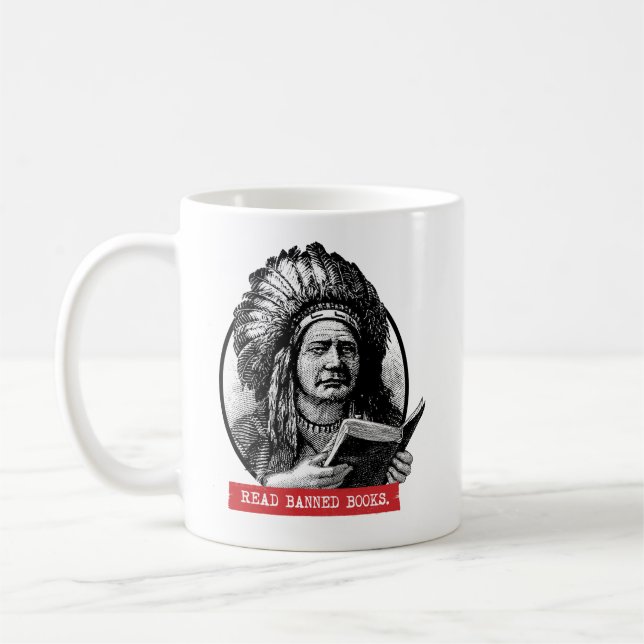 Infödda amerikaner Läs förbjuden Bokar Kaffemugg (Vänster)