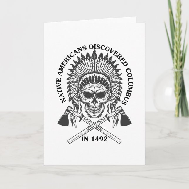 Infödda amerikaner upptäckte Columbus i 1492-gåva Kort (Framsida)