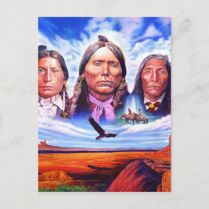 Infödda indian-chefer vykort
