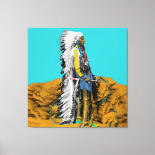 Inföding Amerikansk Lakota Sioux Canvastryck