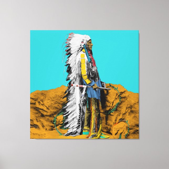 Inföding Amerikansk Lakota Sioux Canvastryck (Framsida)