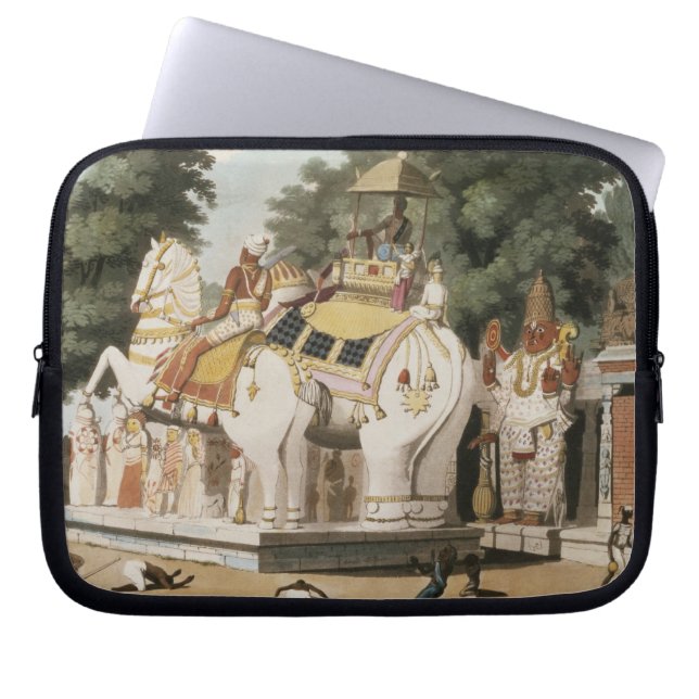 Infödingar betalar vördnad till deras linjal som laptop fodral (Framsidan)