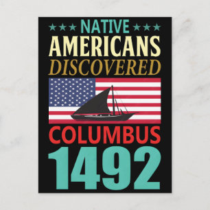 Infödingar upptäckte Columbus 1492 Helg Vykort