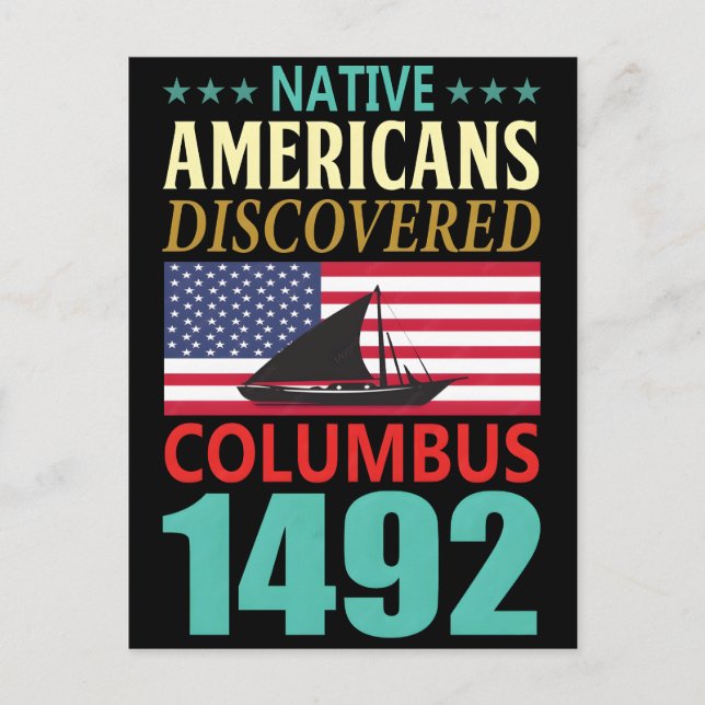 Infödingar upptäckte Columbus 1492 Helg Vykort (Framsida)