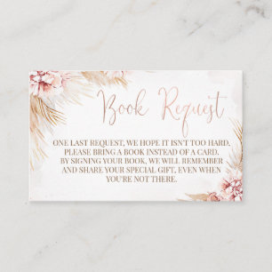 Infoga begäran om boho Pampas Grass Baby Shower Bo Visitkort