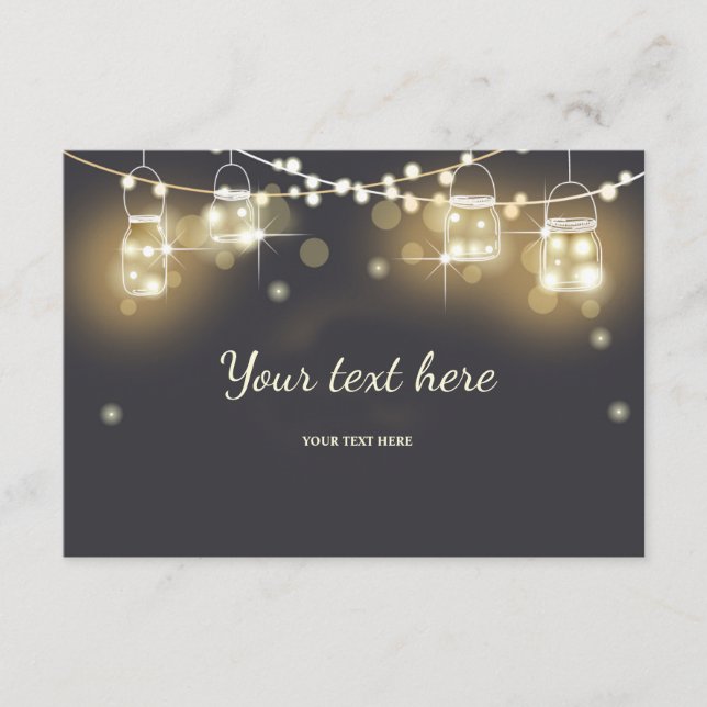 Infoga Burk-kalksträng för Rustic Mason- ljus Tilläggskort (Framsida)