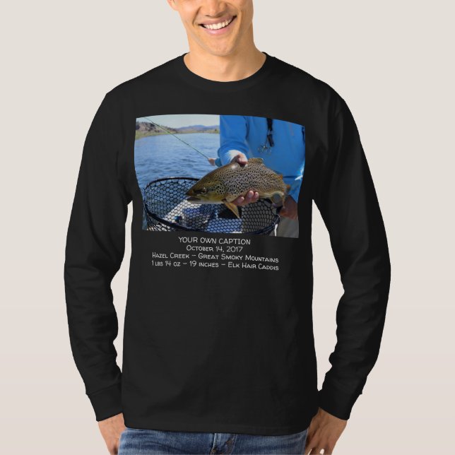 Infoga ditt eget fiskefält t shirt (Framsida)
