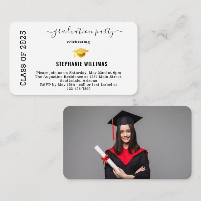 Infoga inbjudan till studentfest (Fram/baksida)