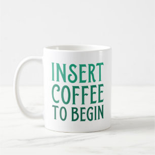 Infoga kaffe att börja med kaffemugg