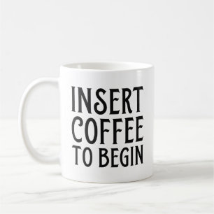 Infoga kaffe att börja med kaffemugg