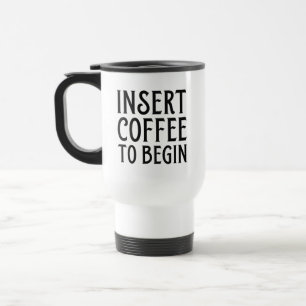 Infoga kaffe att börja med resemugg