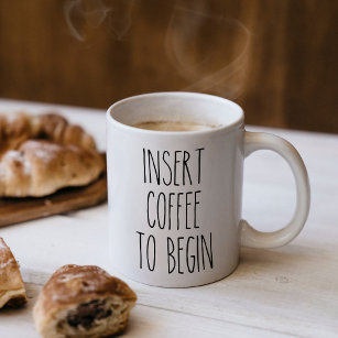 Infoga kaffe till början av typografi-nyans citat kaffemugg