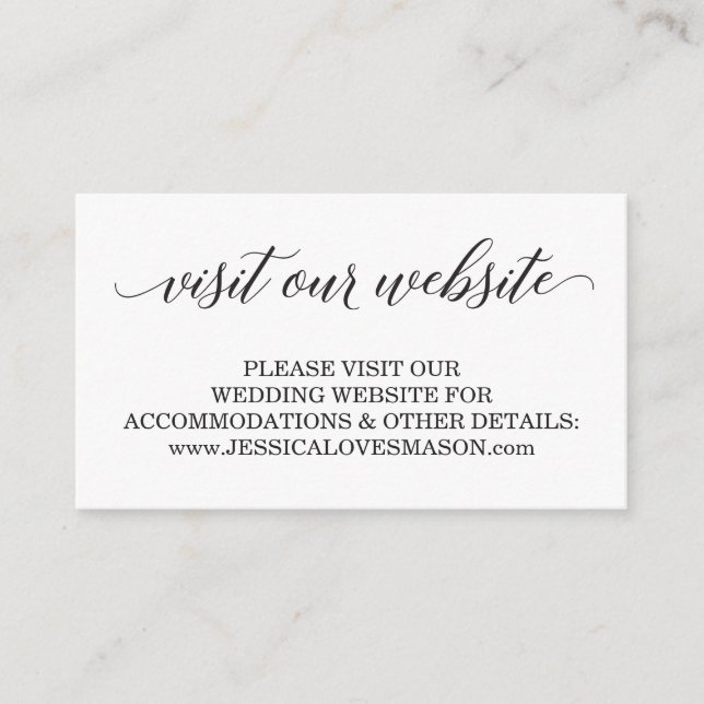 Infoga kort för Bröllop webbplats - Klassiskt skri (Framsida)