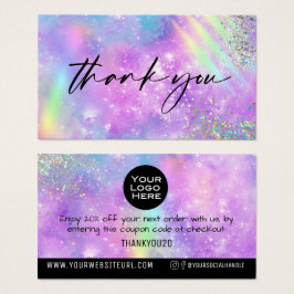 Infoga kundrabatt för Rainbow Galaxy Tack Visitkort