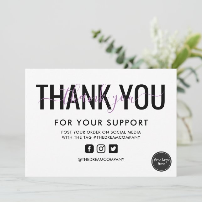 Infoga Lavender Calligraphy Tack Media Inbjudningar (Stående Fram)