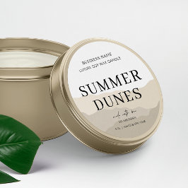 Infoga Logotyp Modern Boho Beige Candle Burk-förpa Runt Klistermärke