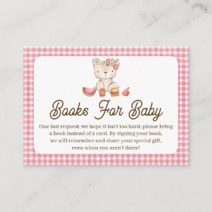 Infoga modern Rosa Play Nalle Baby Shower Visitkort