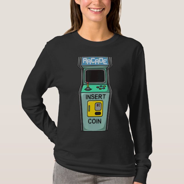 Infoga mynt i Arcade Game Retro Gamer T Shirt (Framsida)