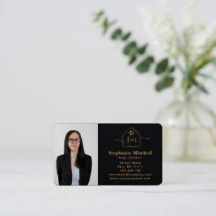 Infoga Photo Real Gods Realtor Nyckel House Guld Visitkort