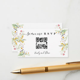 Infoga QR CODE på Wildblommor Bröllop webbplats Tilläggskort