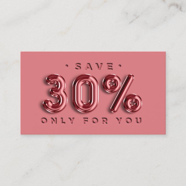 INFOGA QRCODE 30%OFF Ro-kod för månrabatt Visitkort (Framsida)