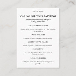 Infoga redigerbar Tack för målningskort Visitkort