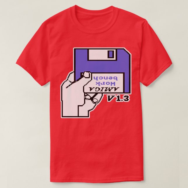 Infoga retro-videospel Kommandoo Amiga Workbench T Shirt (Design framsida)
