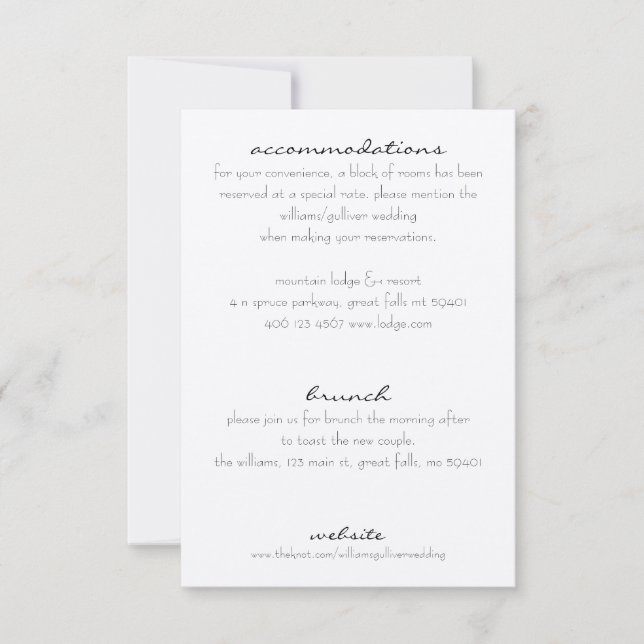 Infoga Rustic-tilläggsinformation för inbjudan (Framsida)