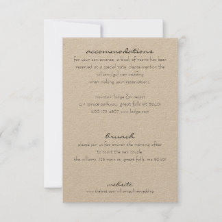 Infoga Rustic-tilläggsinformation för inbjudan