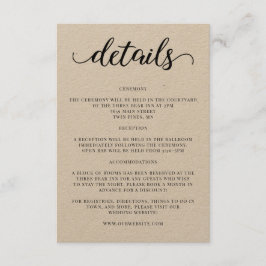 Infoga skriptinformationsinbjudan för Bröllop Tilläggskort