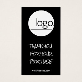 INFOGA tack FÖR INKÖP AV BLACK LOGOTYP PAKET Visitkort