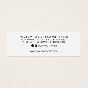 Infoga Tack i Modern Elegant Script Order Litet Visitkort