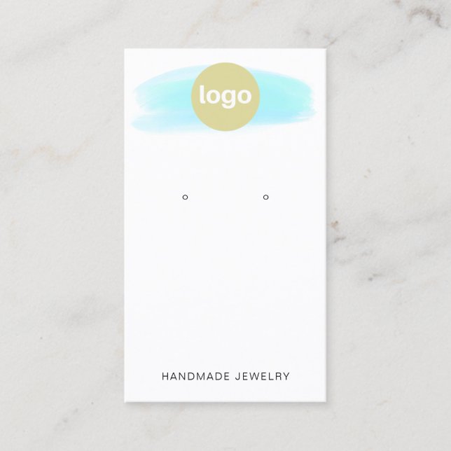 Infoga Visningen Logotyp Blå vattenfärgsavläsning Visitkort (Framsida)