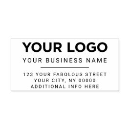 Infogad Vågrät Logotyp Modern Returadress Självfärgande Stämpel
