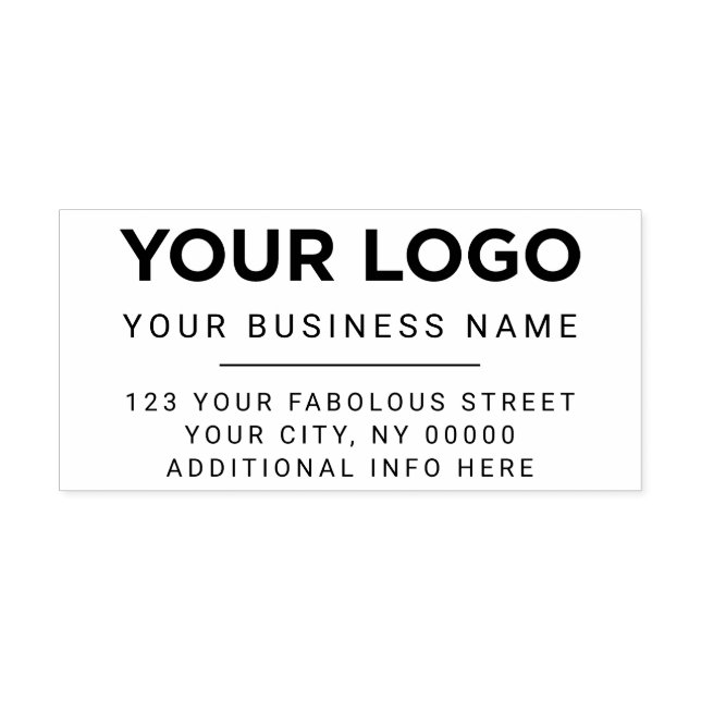 Infogad Vågrät Logotyp Modern Returadress Självfärgande Stämpel (Design)