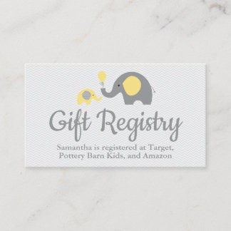 Infogar i Rosan i Elephant Baby Shower-registret Tilläggskort