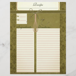 Infogar Oliv grönt recept-objekt för klass