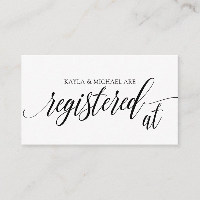 Infogar registreringskort för Calligraphy Bröllop  Tilläggskort (Framsida)