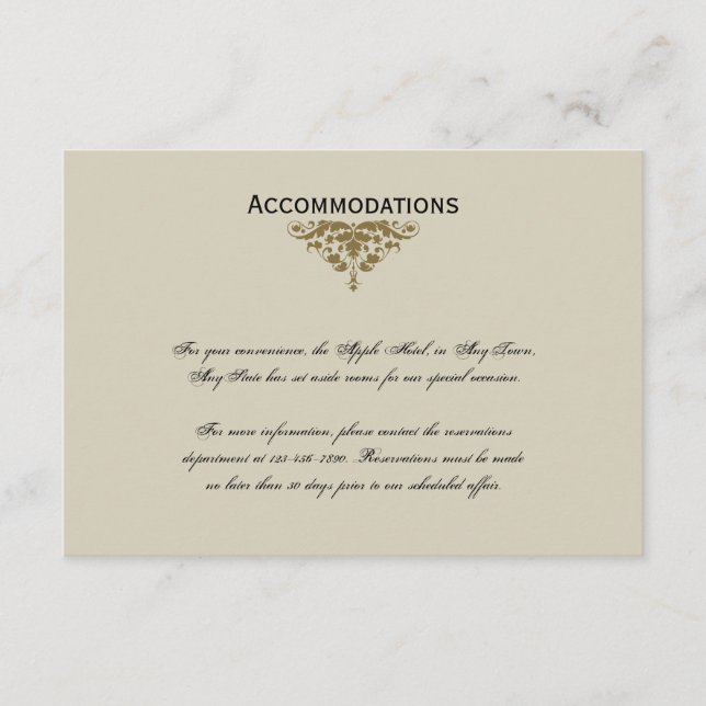 Infogning av elfenbensrök och Guld-mossbröllop Tilläggskort (Framsida)