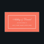 Infogningskort för det moderna Bröllop----Elegante Tilläggskort<br><div class="desc">Modern Elegant ännu Enkel koral och Vita Bröllop-kort för registrering</div>