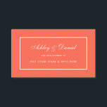 Infogningskort för det moderna Bröllop----Elegante Tilläggskort<br><div class="desc">Modern Elegant ännu Enkel koral och Vita Bröllop-kort för registrering</div>