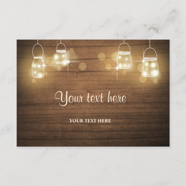 Infogningskort Rustika Träburkar Ljus Elegant Dusc Tilläggskort (Framsida)