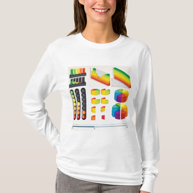 Infografiska element och datavisualisering t shirt (Framsida)