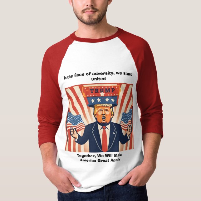 "Inför motgång" Trump-tröja T Shirt (Framsida)