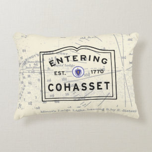 Införande av COHASSET MASSACHUSETTS Street Sign D Prydnadskudde