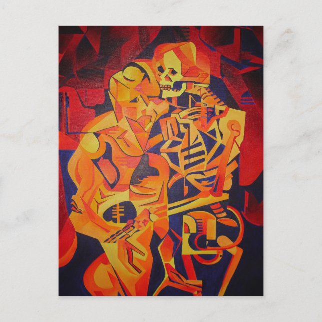 Införande av dödsfärgad geometrisk konst vykort (Framsida)