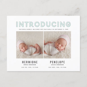 Införande av grafiskt modernt födelsebesked inbjudan vykort
