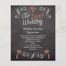 Införande av korallschalkboard Beach Wedding Infog