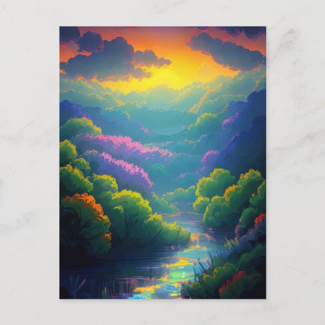 Införande av skogens magi i Dusk Vykort (Framsida)